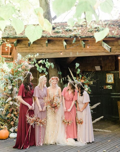 Alnwick Garden Treehouse Wedding With Tree Cake & Flower Crown