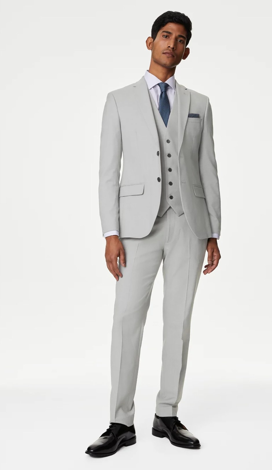 Grey groom suit from M&S