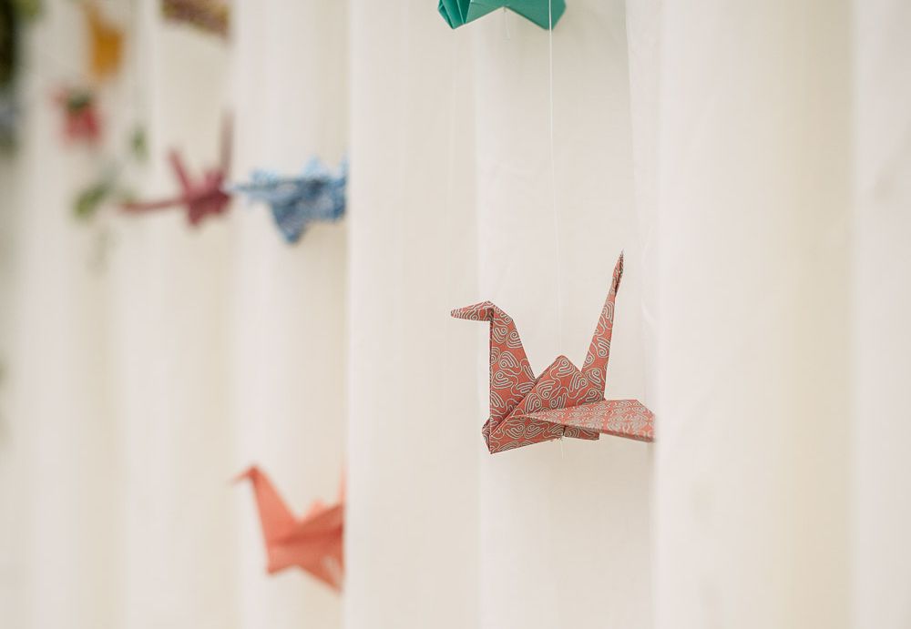 Hanging Paper Cranes Wedding Decor Rock My Wedding