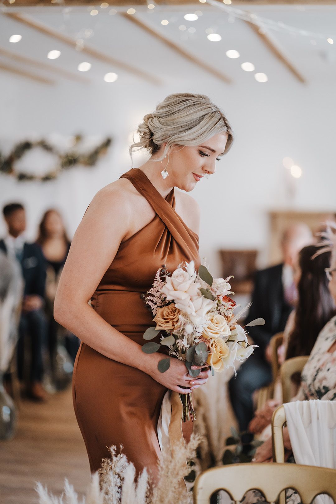 Copper Bridesmaid Dresses at Burley Manor Wedding