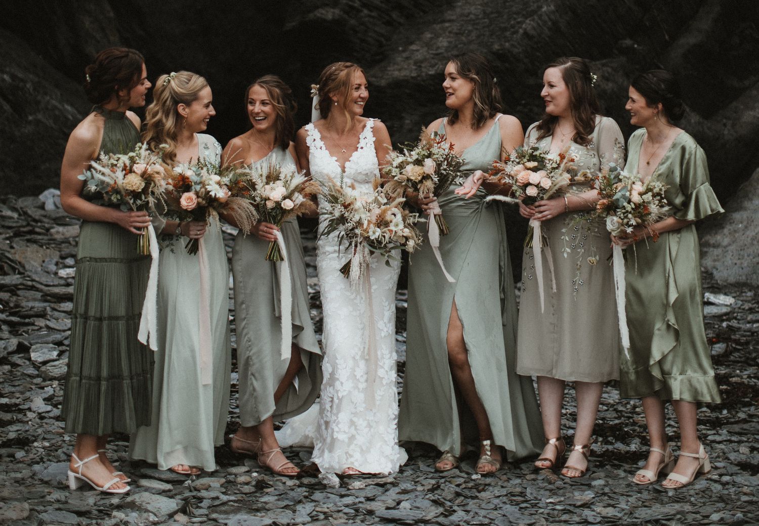 Tunnels Beach Coastal Wedding With Lace Wedding Dress