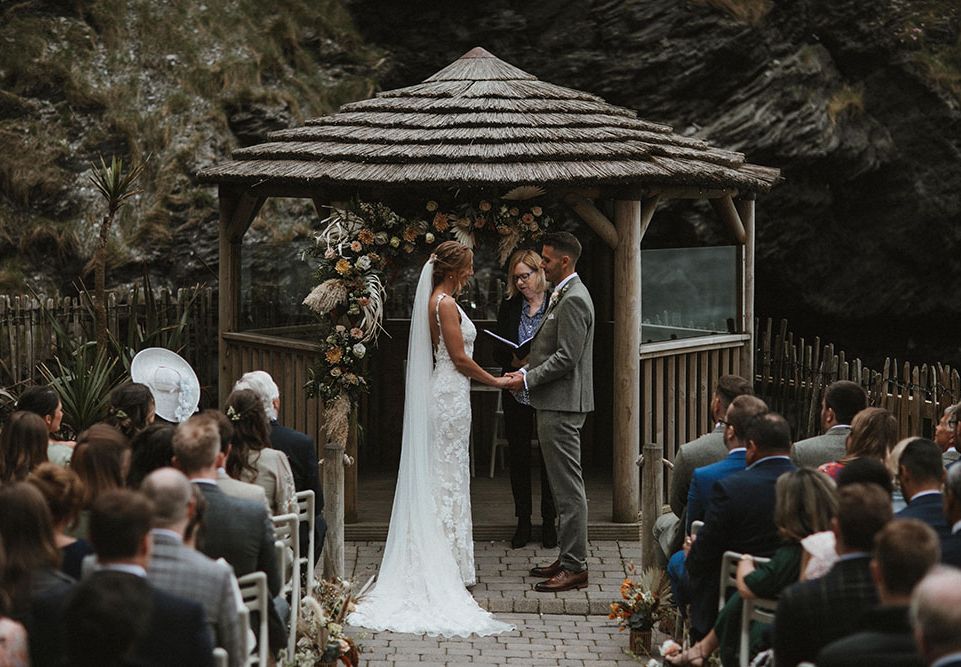 Tunnels Beach Coastal Wedding With Lace Wedding Dress
