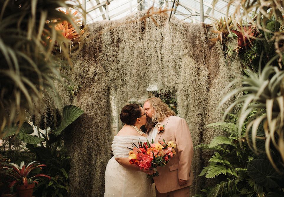 Greenhouse Wedding With Orchids & Dog in Tuxedo Rock My Wedding