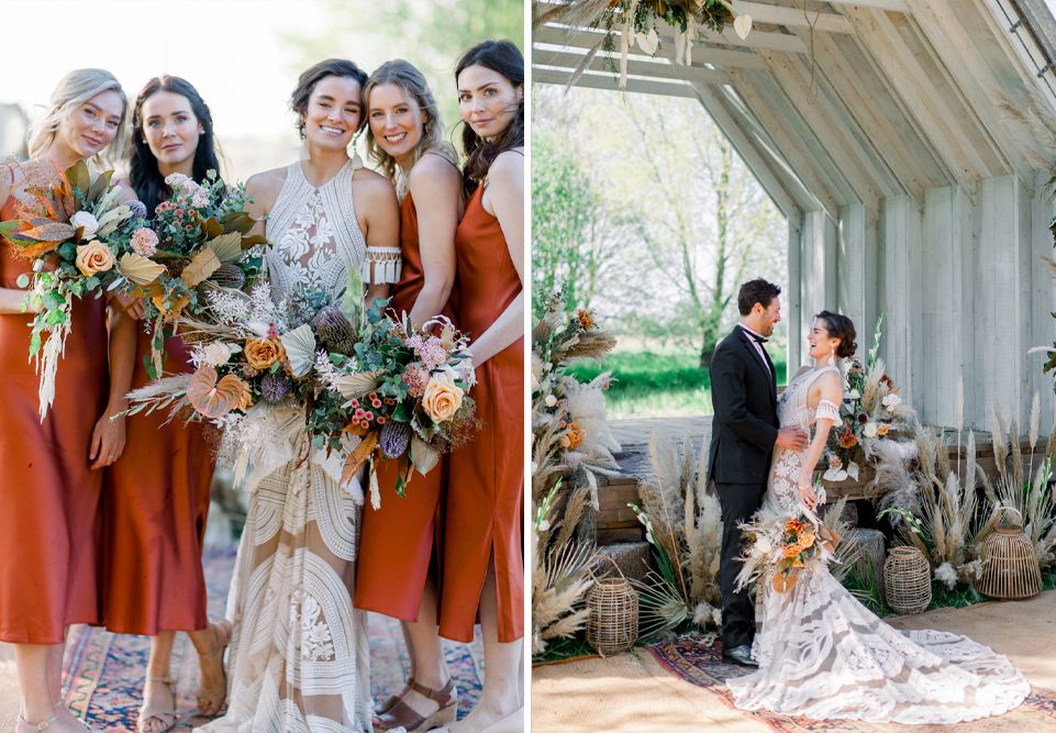 Boho Wedding Dress and Inspiration with Dried Flowers at Wilderness ...