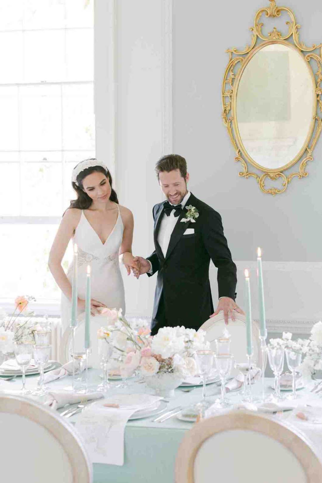 Pastel Green Wedding Inspiration in Country Mansion