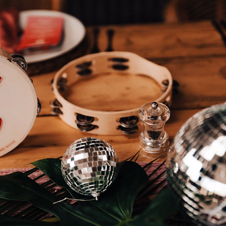 ASOS Wedding Dress at Vibrant DIY Wedding With Tambourines