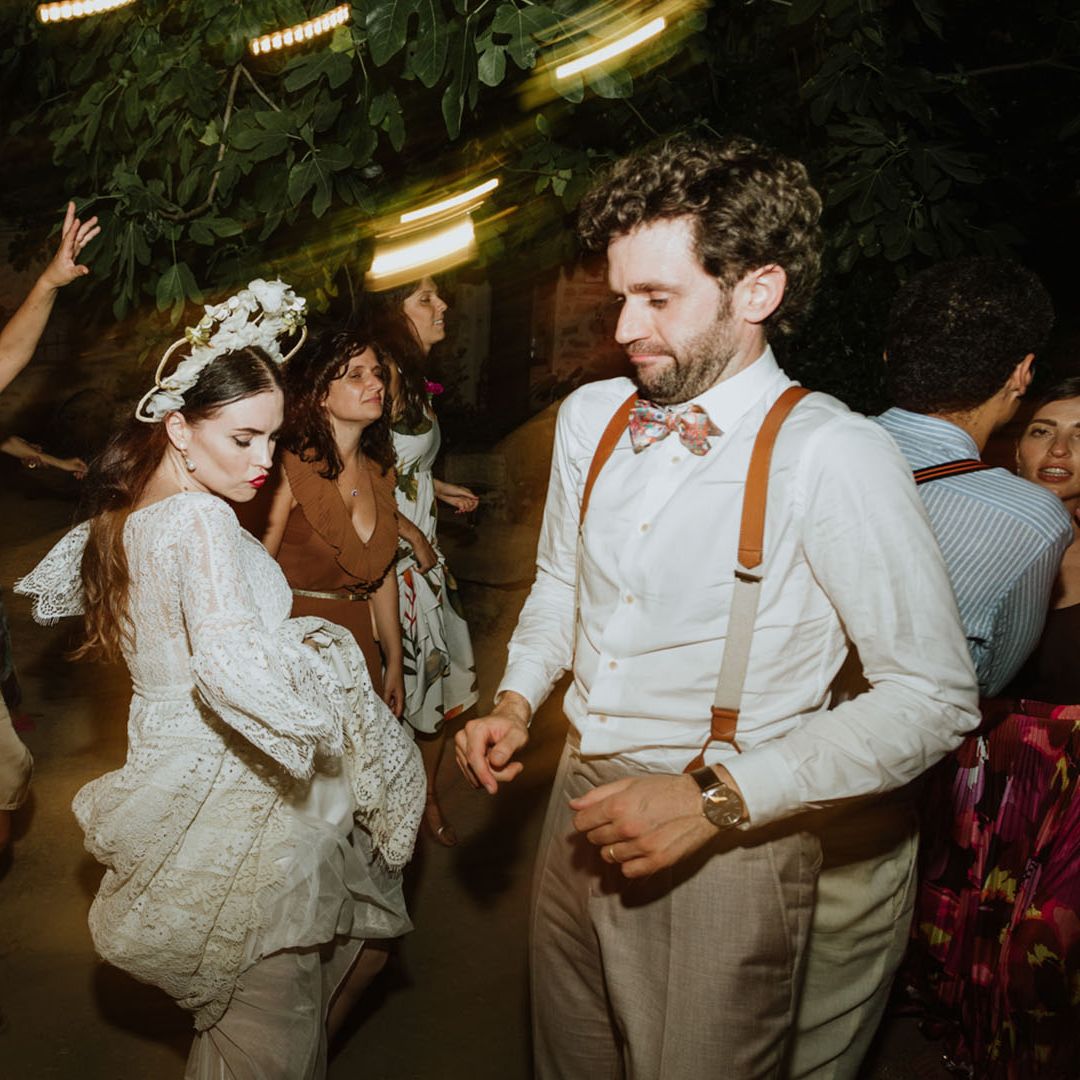 Bridal Crown at Italian Blessing With Pink Wedding Flowers