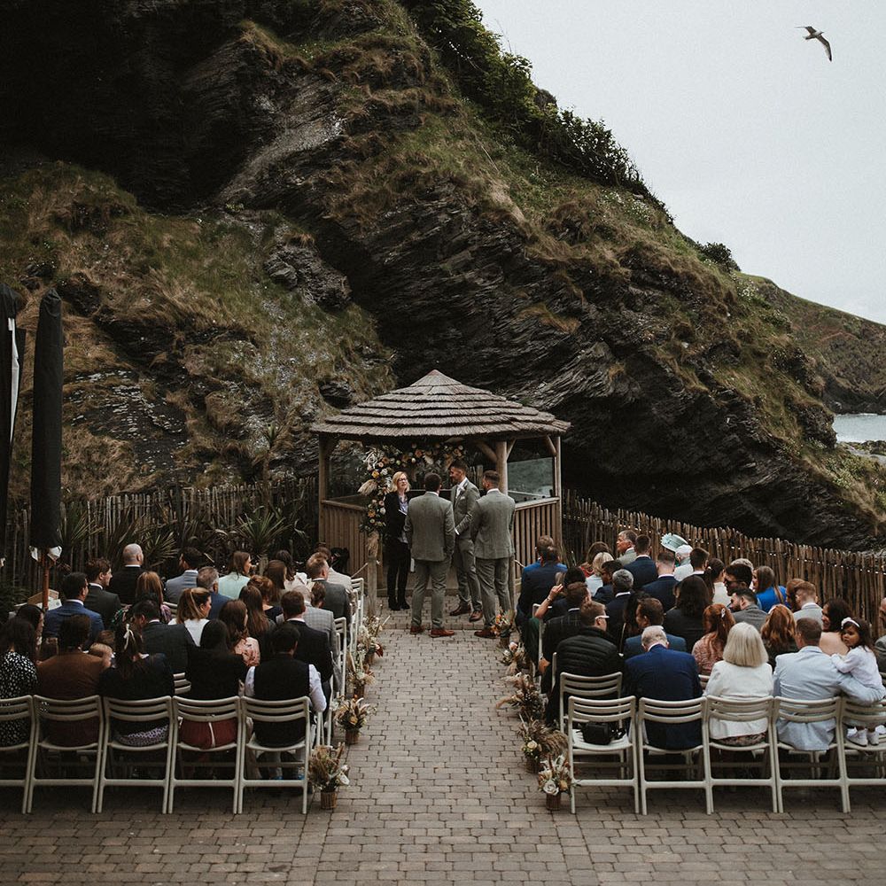 Tunnels Beach Coastal Wedding With Lace Wedding Dress