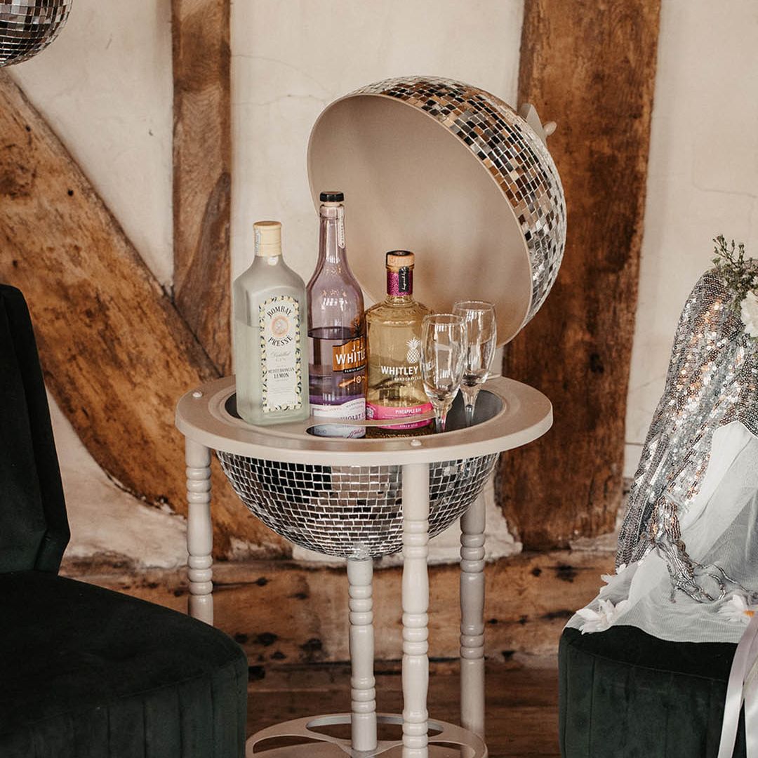 Disco Ball Wedding Inspiration With Drinks Station & Installation