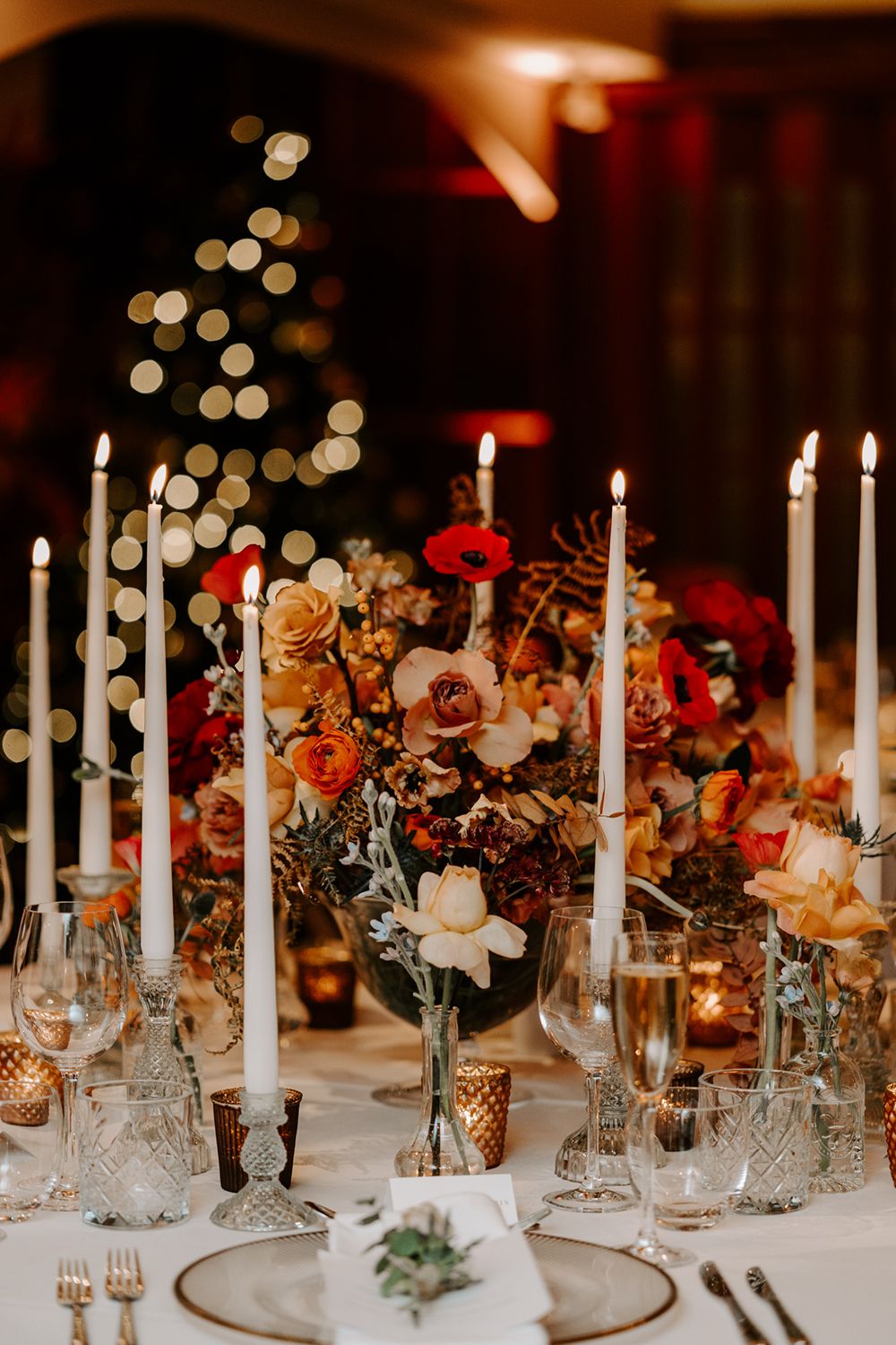 Christmas Church Wedding Flowers For Aisle & Altar