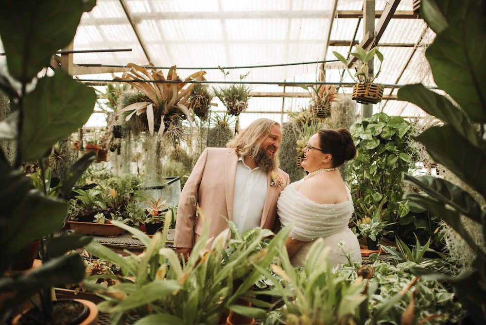 Greenhouse Wedding With Orchids & Dog in Tuxedo Rock My Wedding