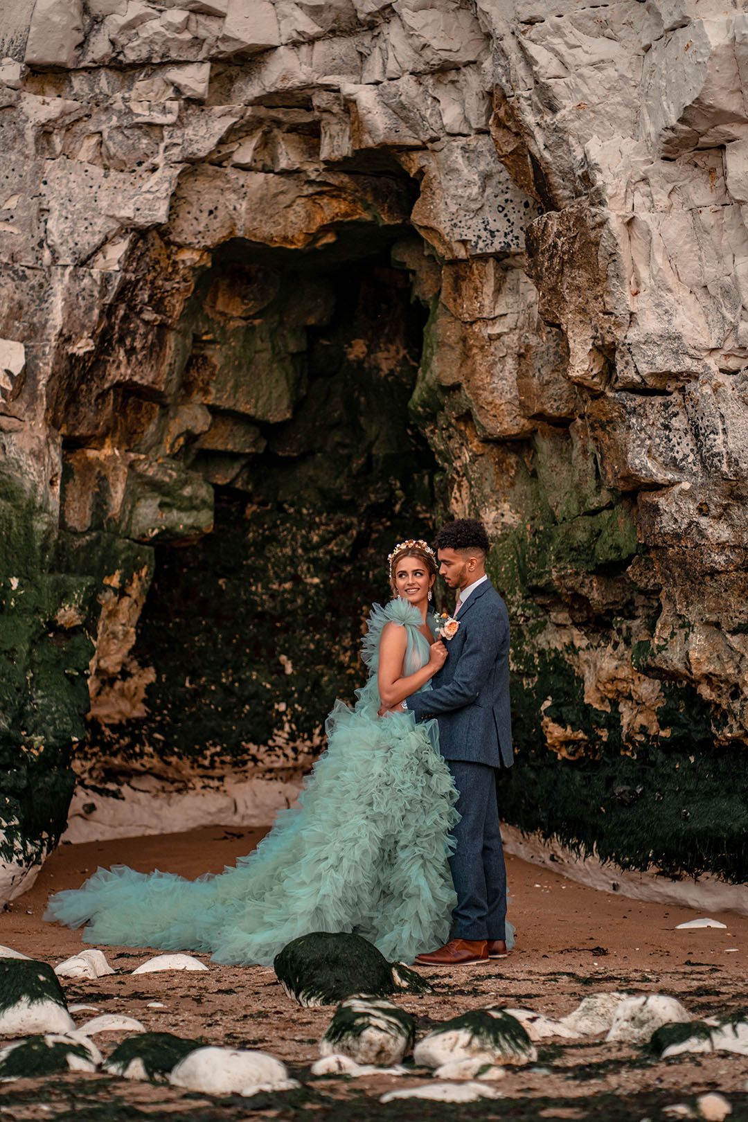 Mint Green Wedding Dress at Beach 