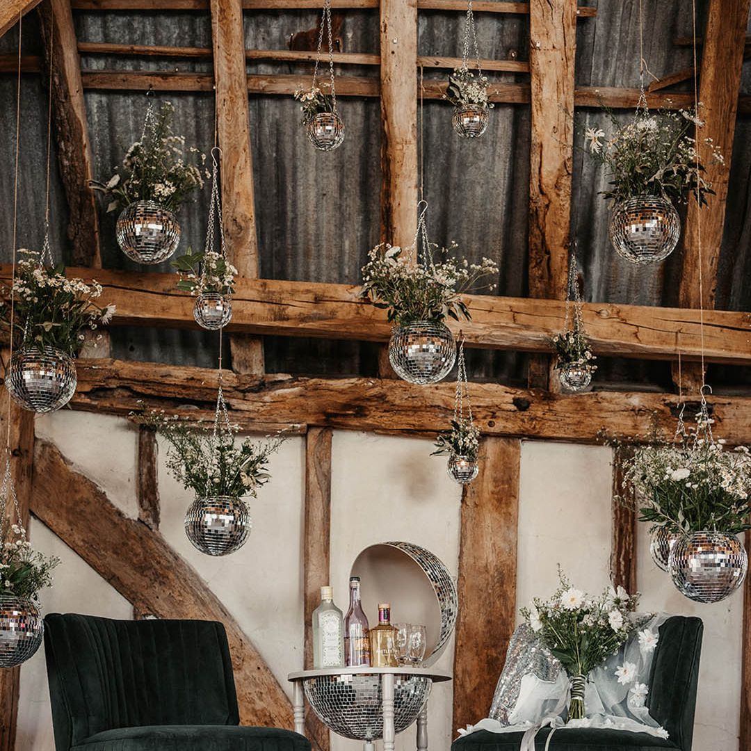 Disco Ball Wedding Inspiration With Drinks Station & Installation