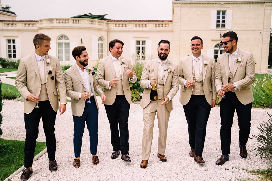 Beige groomsmen attire Outlet