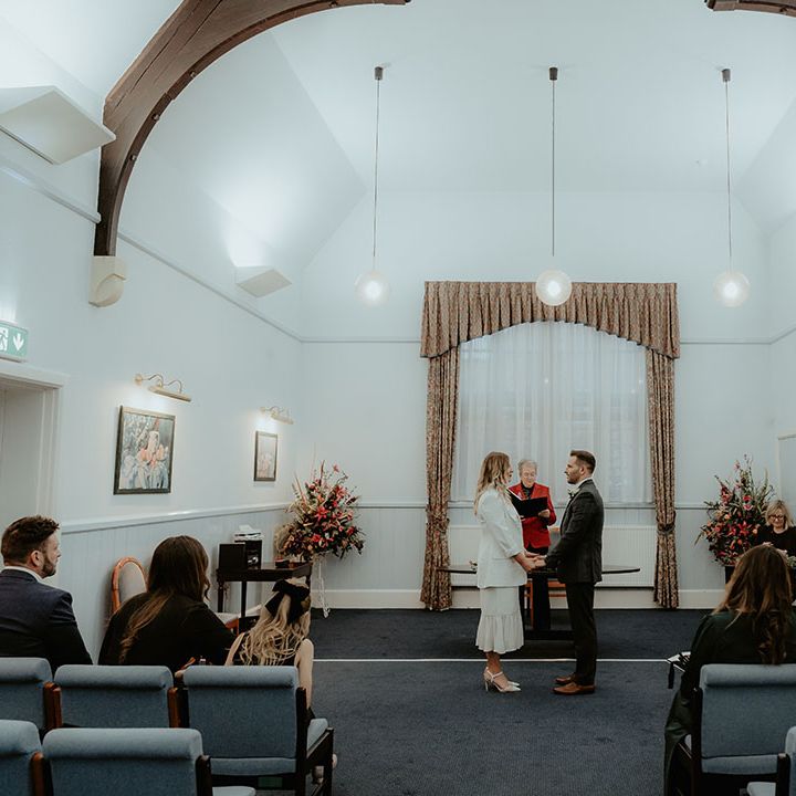 Stroud Registry Office Wedding In The Snow With Sparkler Moment