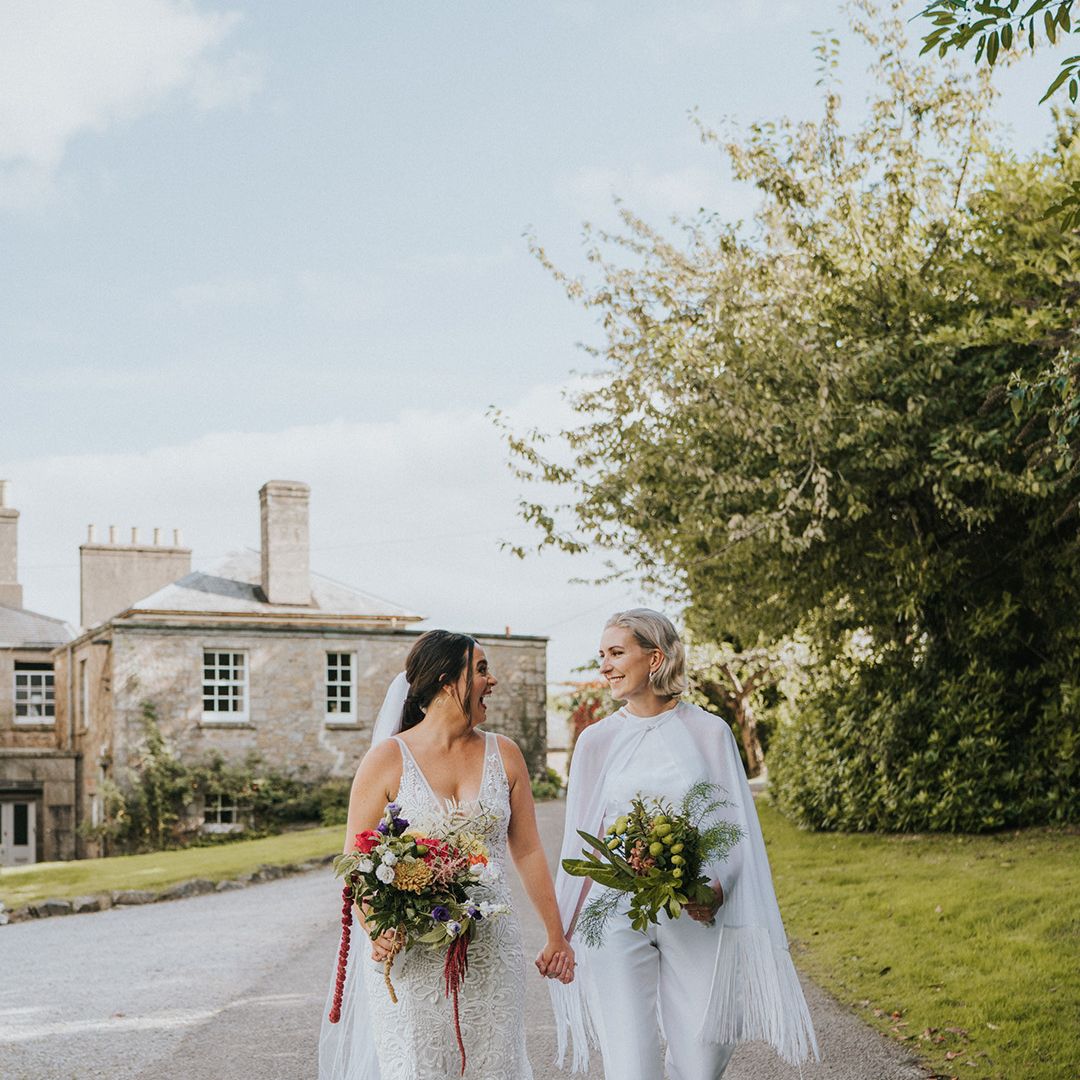 LGBTQI+ Wedding With Bridal Jumpsuit With Cape