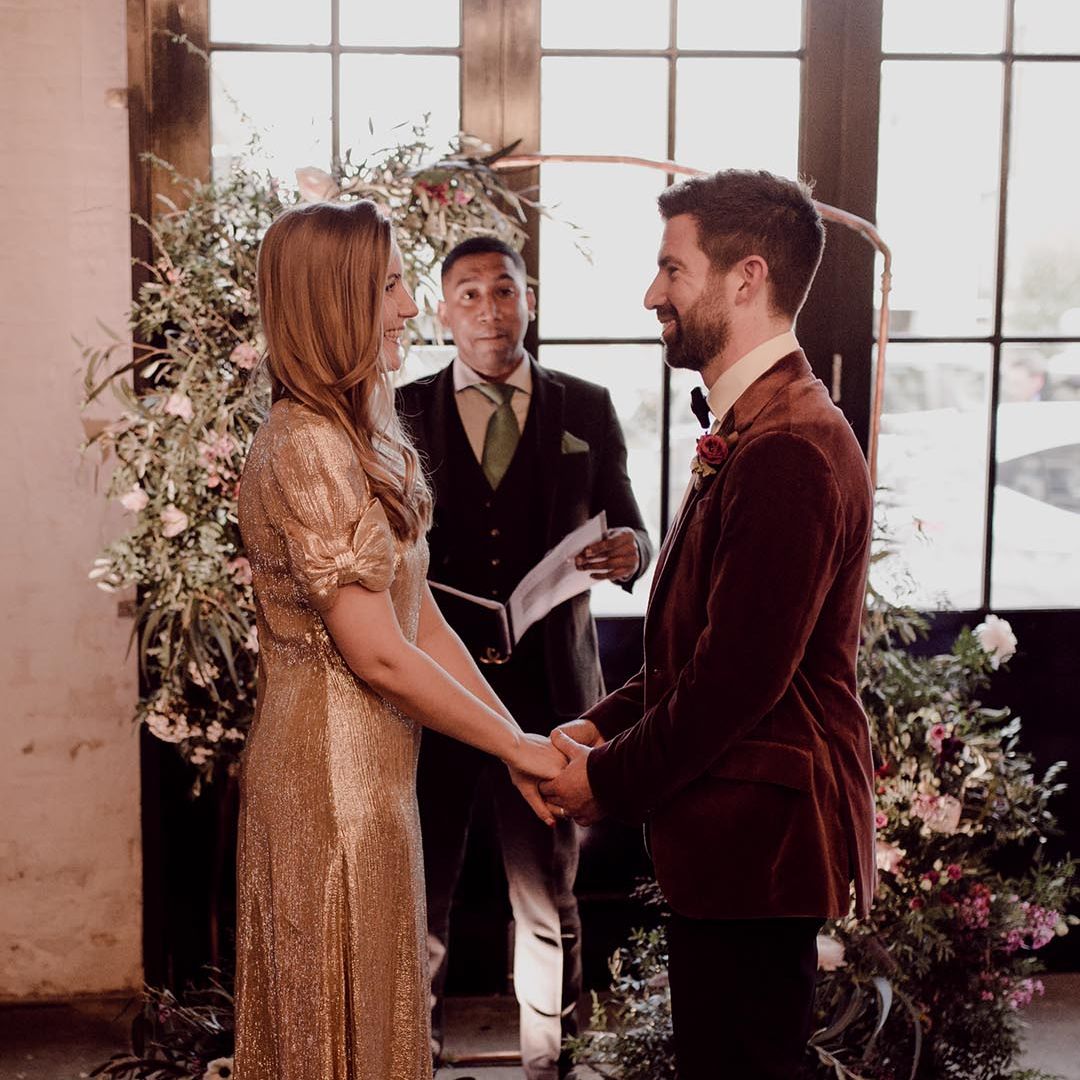 Gold Dress For Wedding at 100 Barrington Wedding Venue