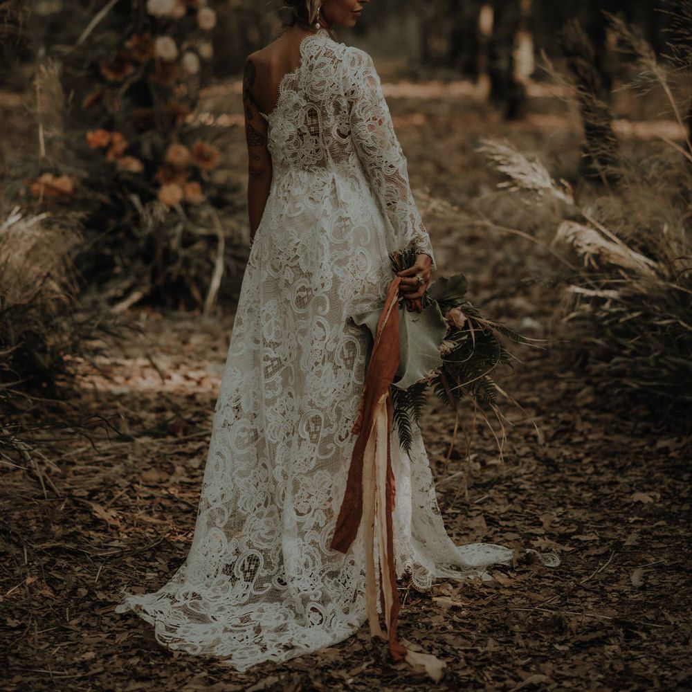 One Shoulder Wedding Dress in Lace Inspiration - Rock My Wedding