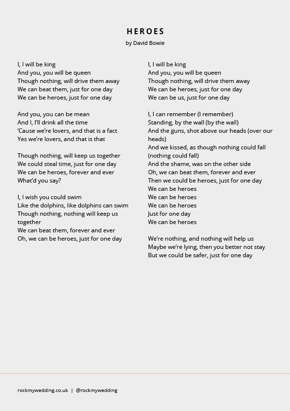 Alternative Wedding Readings Try These 10 Romantic Songs ️