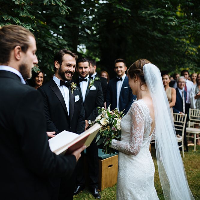 Outdoor Wedding at Childerley Hall in Cambridge with Sottero & Midgley Gown