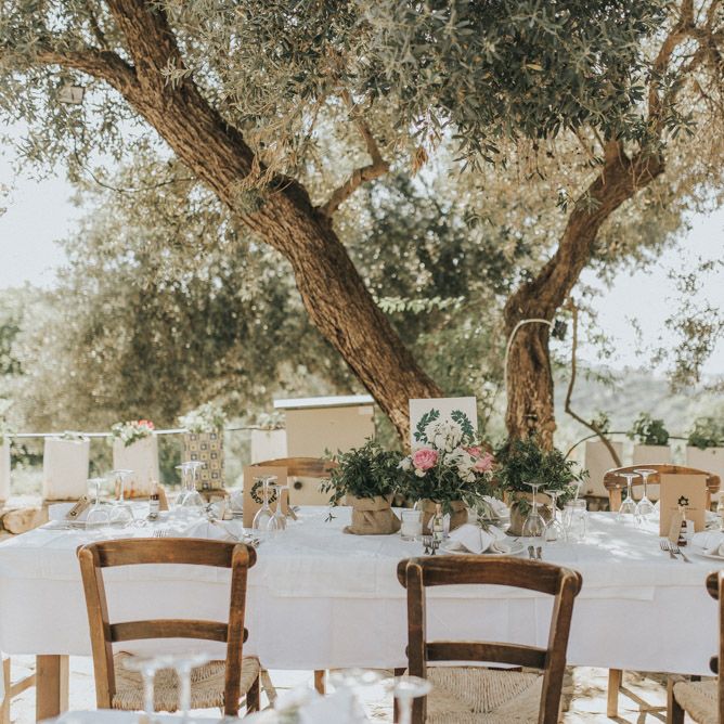 Outdoor Pastel Pink & Green Destination Wedding at Agreco in Greece