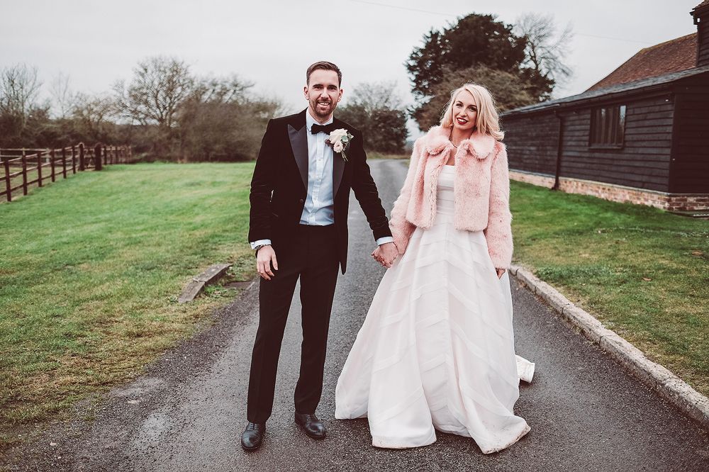 Blush pink christmas wedding