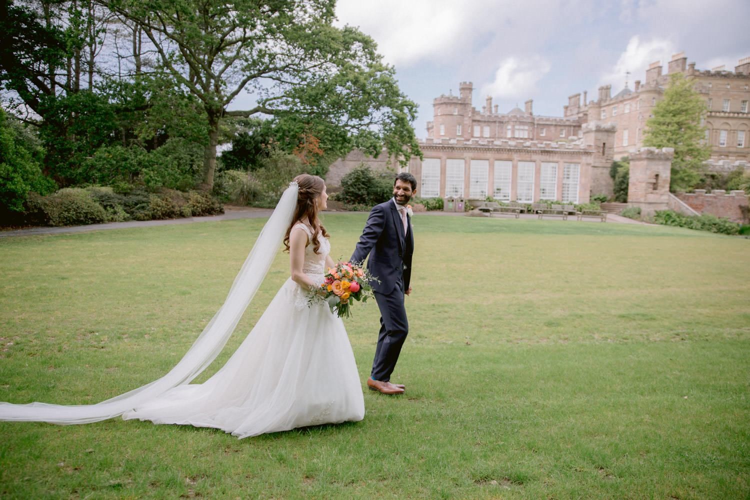 Culzean Castle Wedding With Peony Flowers & Princess Bride Dress Rock