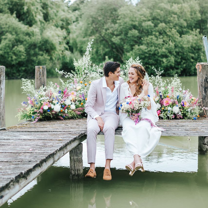 Wedding Ideas For Summer with Wildflowers & Boho Bridal Gown