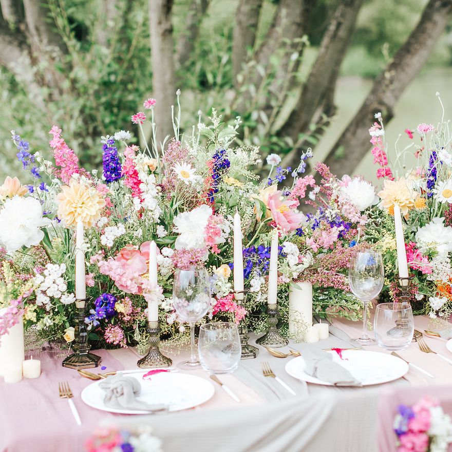 Wedding Ideas For Summer with Wildflowers & Boho Bridal Gown