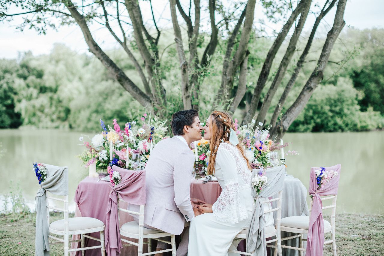 Wedding Ideas For Summer with Wildflowers & Boho Bridal Gown