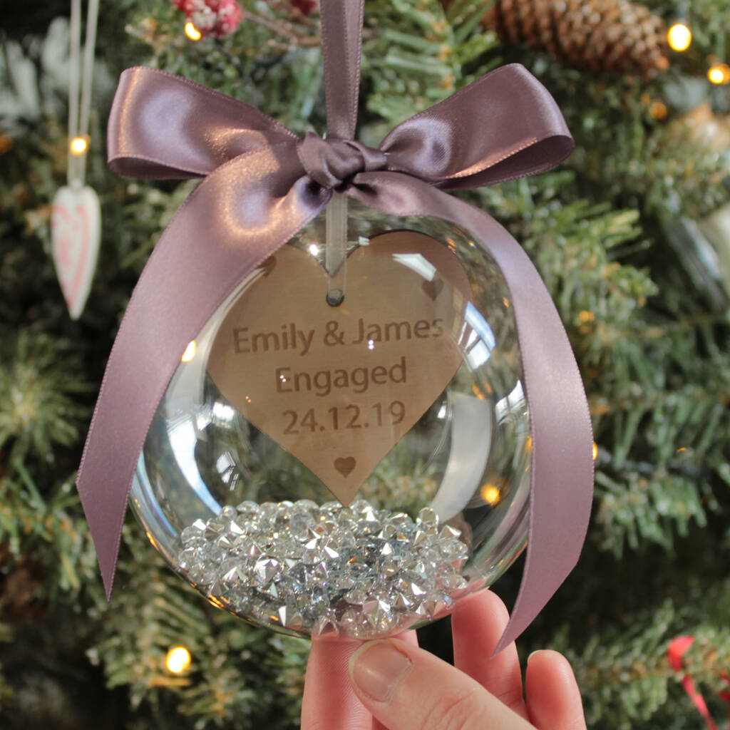 Personalised Engagement Christmas Bauble - Christmas Proposal Ideas