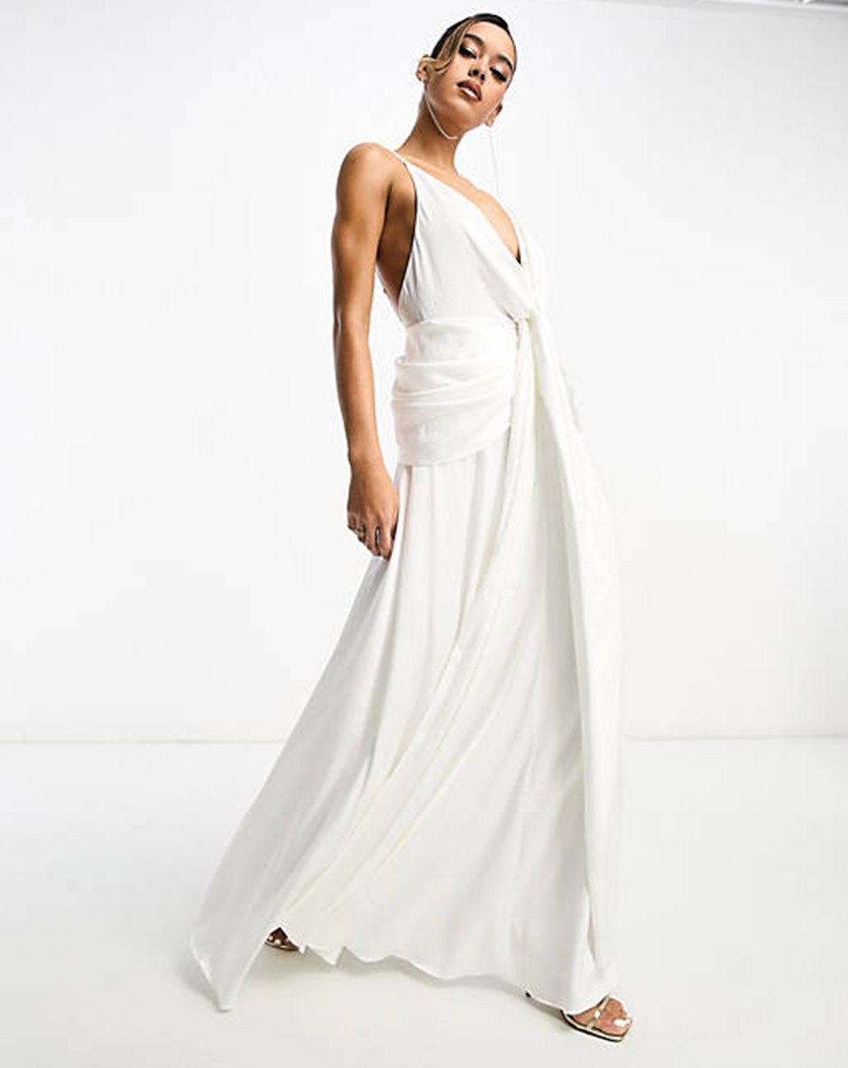 ASOS EDITION Emily satin plunge drape cami wedding dress in ivory.jpg