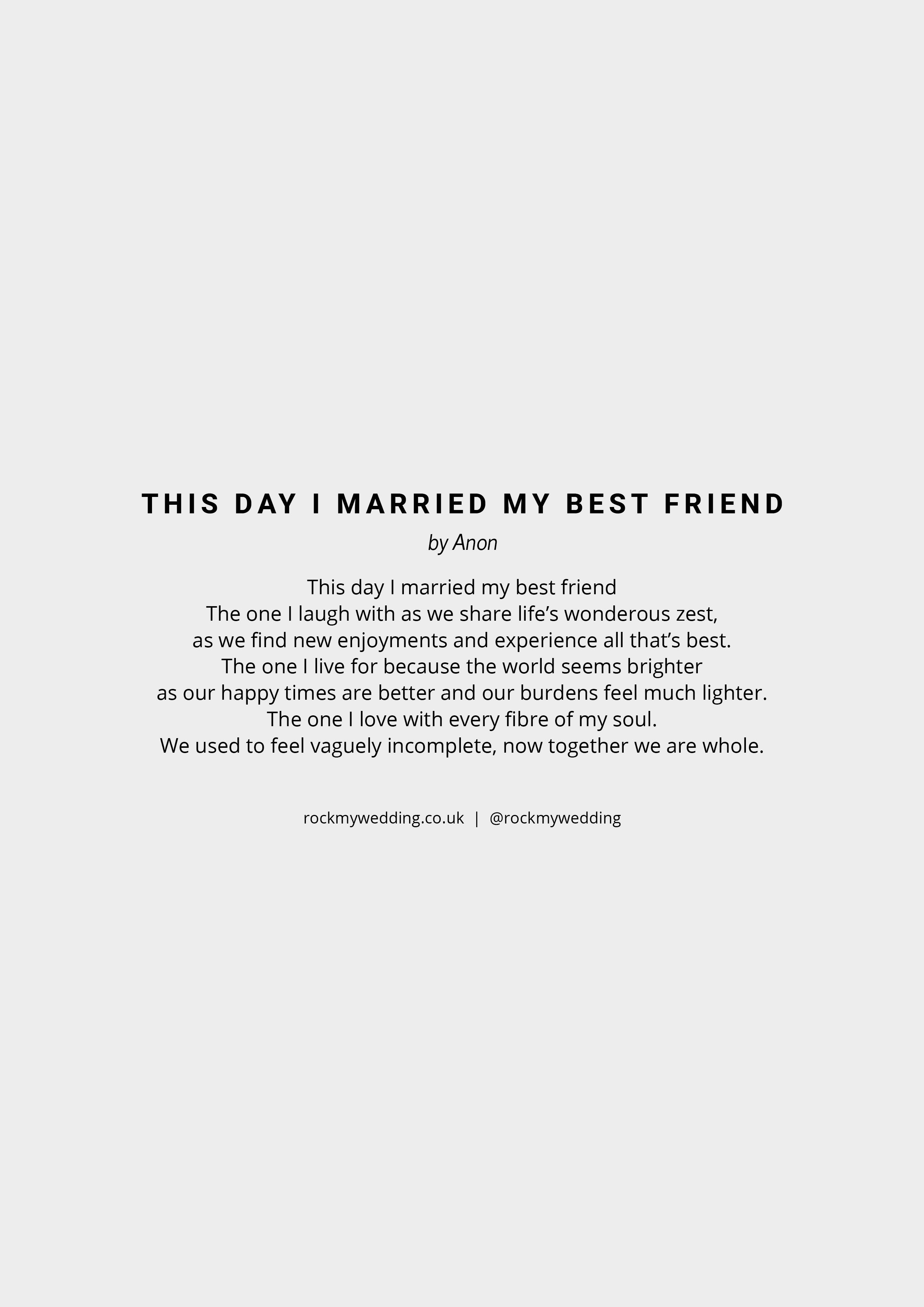 Short wedding poems for friends 60 photos Astyledwedding com