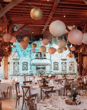 The Art Deco musical organ inside the magnificent barn.