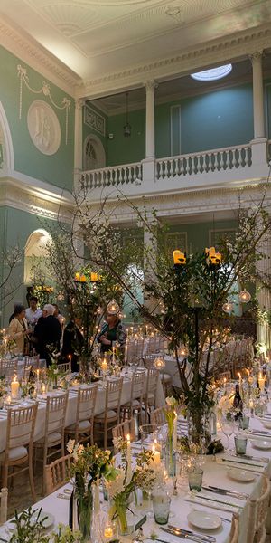 Green and white wedding reception at Charlton Park Estate by Brookman Greene In house photography team