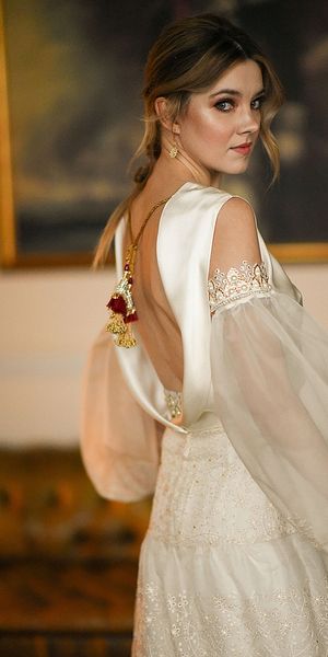 Organza and crepe back satin silk bridal separates by Felicity Westmacott