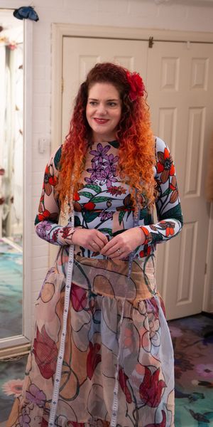 Bridalwear creator Holly Winter of Holly Winter Couture at her Farnborough studio. Photo: Hana Laurie Weddings