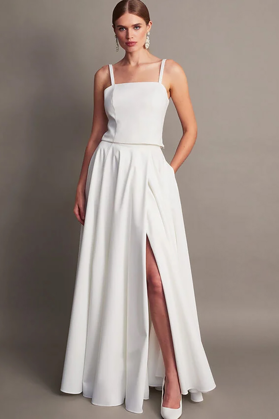 Maxi bridal skirt with pockets and statement slit from Monsoon