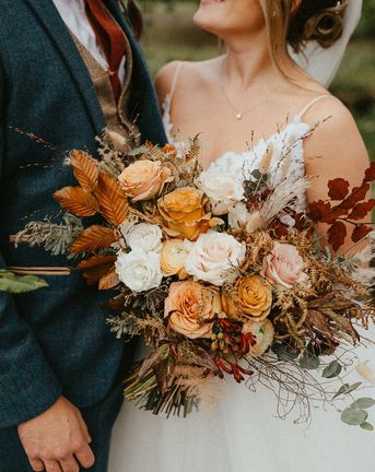 Autumn wedding flower bouquet
