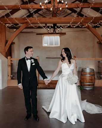 bride and groom at upton barn wedding venue
