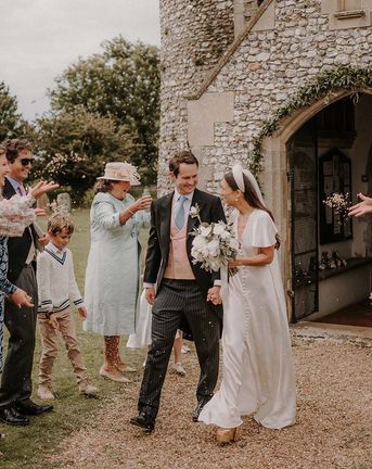 Roundup of The Wedding Present Company gift list couples with english country garden wedding, church ceremonies and personalised details