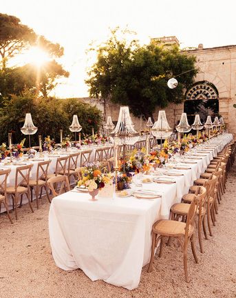 Chandelier installation for destination wedding in Puglia, Italy.