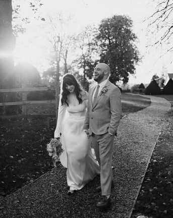 The bride and groom at their Sandon Manor wedding