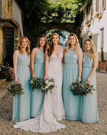 C5 Cover bridesmaid dresses in mint green