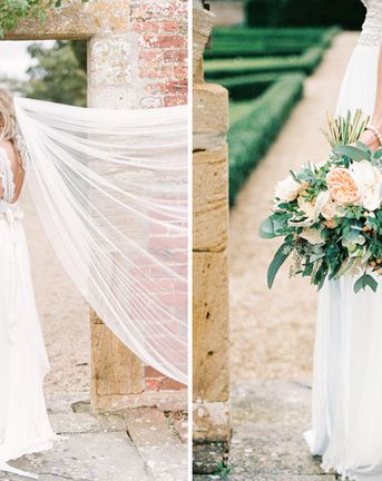 Anna Campbell Bridal Elegant Wedding With Peach Colour Scheme