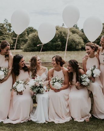 Millbridge Court, Surrey Wedding with DIY Decor, Foliage & Giant Balloons | Madison James Bridal Gown | Black Tie Suits | Nataly J Photography