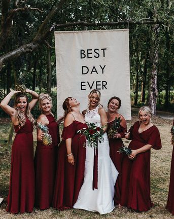 Nottinghamshire Wedding with Spanish Vibes and Rewritten Bridesmaids Dresses | Essence of Australia Gown | The Pumping House | Kev Elkins Photography