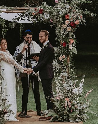 Jewish English Countryside Wedding at Babington House with Floral Chuppah