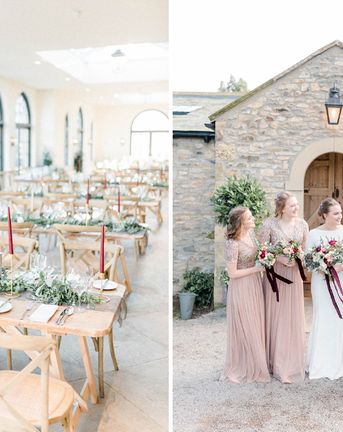 February Wedding at The Fig House Middleton Lodge with Burgundy Decor