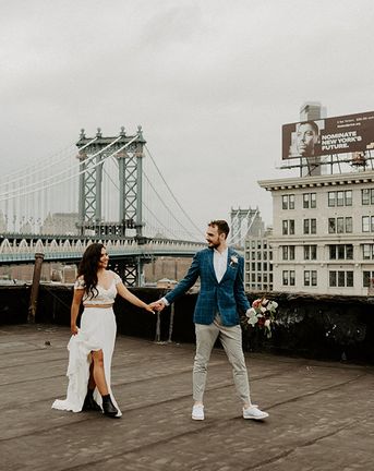 Brooklyn Elopement with First Look and Bridal Separates